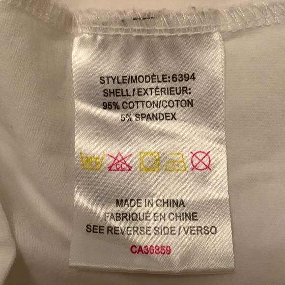 LPGA - ladies white golf tee with cap sleeves, 6 snap button collar - Picture 4 of 5